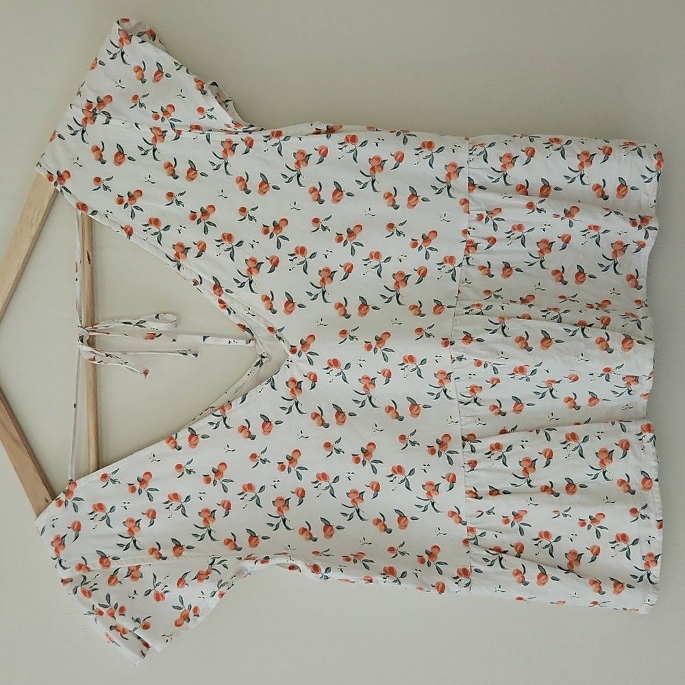 Abercrombie & Fitch White Floral V-Neck Blouse - Picture 3 of 5